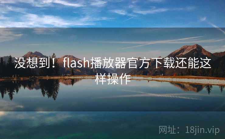 没想到！flash播放器官方下载还能这样操作
